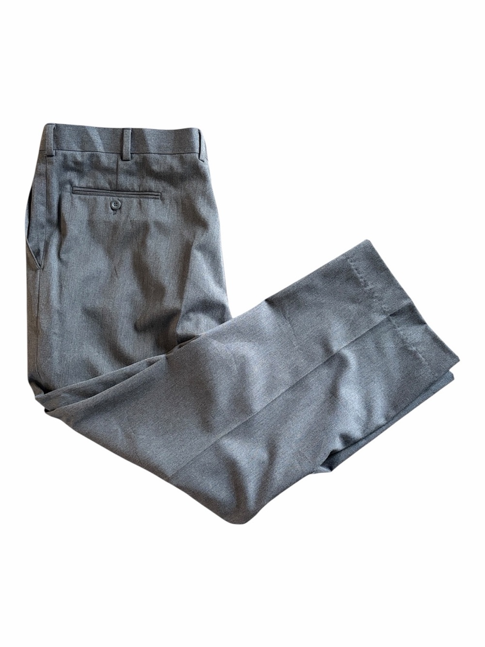 David Taylor Men’s Charcoal Dress Pants 40x30 Pleated Polyester Blend